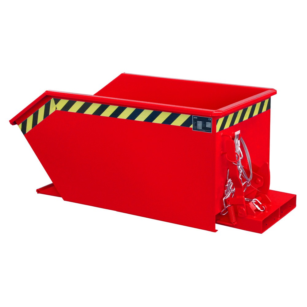 Illustration du produit: Bauer® Benne basculante, construction basse, peint, volume 0,3 m³, RAL 3000 rouge feu