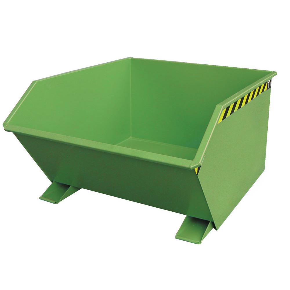 Illustration du produit: Bauer® Benne basculante, construction basse, peint, volume 1 m³, RAL 6011 vert réséda