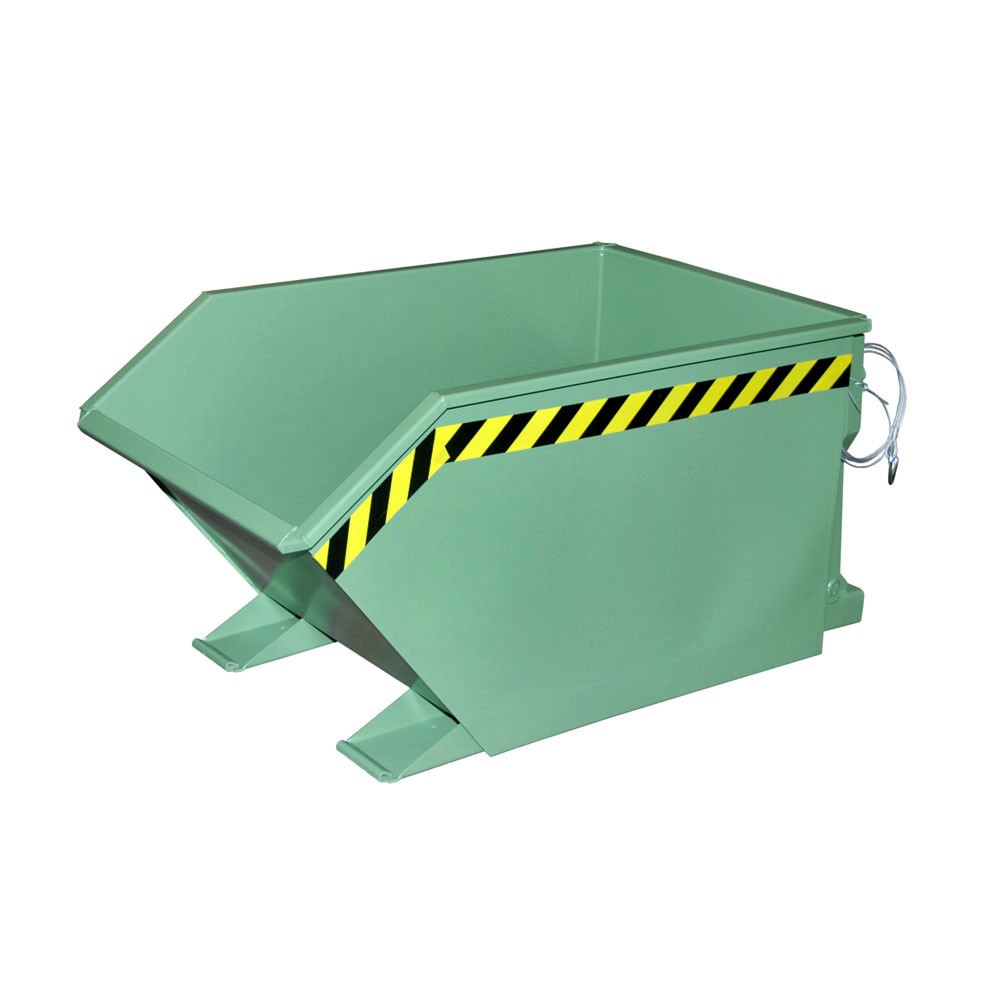 Produktabbildung Nr. 1: Bauer® Benne basculante, construction basse, peint, volume 0,5 m³, RAL 6011 vert réséda