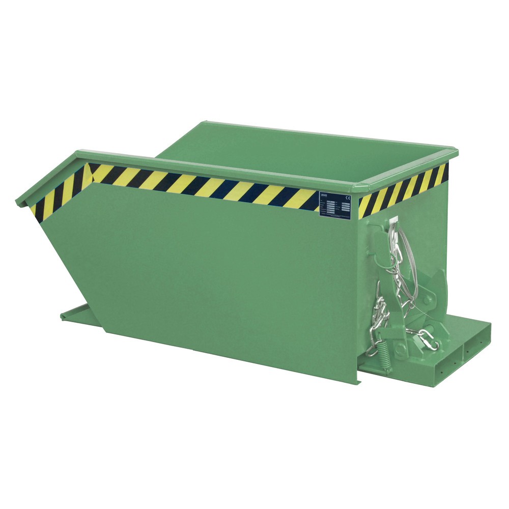 Illustration du produit: Bauer® Benne basculante, construction basse, peint, volume 0,3 m³, RAL 6011 vert réséda