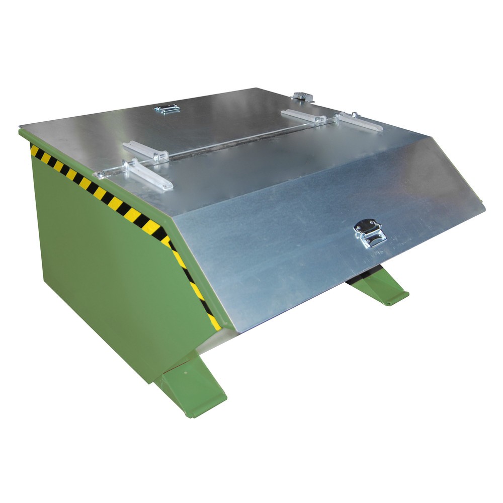 Illustration du produit: Bauer® Benne basculante, construction basse, peint, volume 0,75 m³, RAL 6011 vert réséda