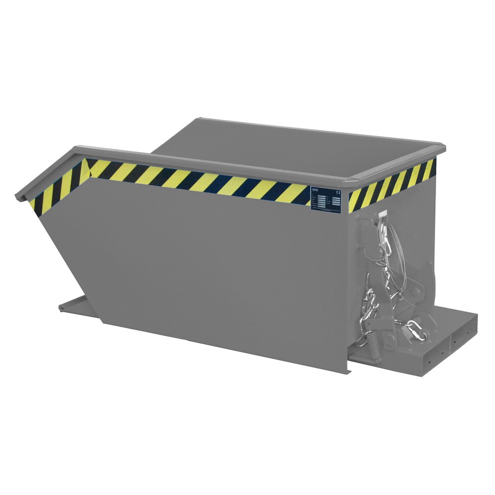 Illustration du produit: Bauer® Benne basculante, construction basse, peint, volume 0,3 m³, RAL 7005 gris souris