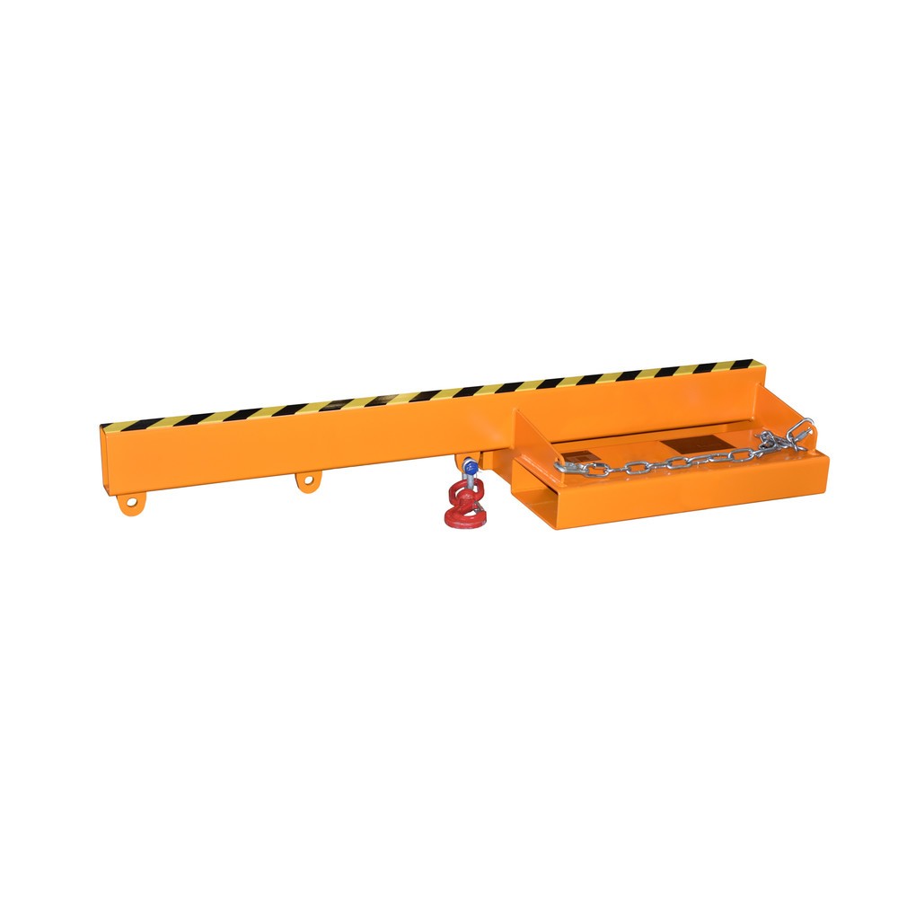Produktabbildung Nr. 2: Bauer® Bras de charge modèle 1, version rigide, 3 positions de crochet, longueur de base 1 600 mm, capacité de charge 2 500 kg, orangé jaune