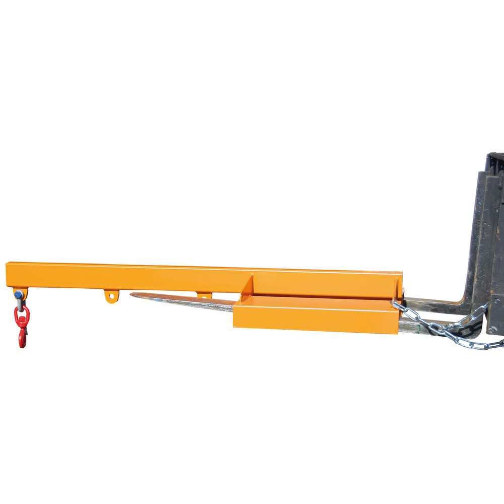Produktabbildung Nr. 1: Bauer® Bras de charge modèle 1, version rigide, 3 positions de crochet, longueur de base 1 600 mm, capacité de charge 2 500 kg, orangé jaune