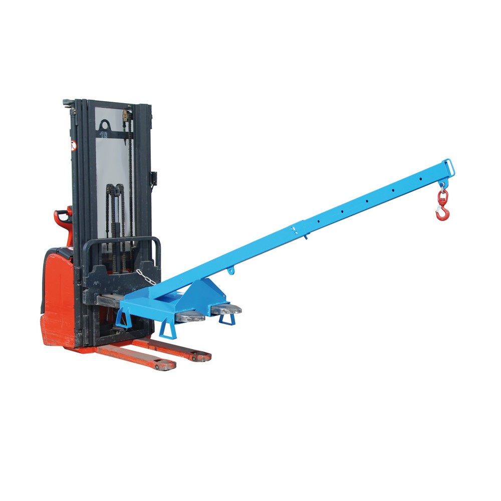 Produktabbildung Nr. 5: Bauer® Bras de charge modèle 3, télescopique, 2 positions de crochet, longueur de base 1 600 mm, capacité de charge 1 000 kg, bleu clair