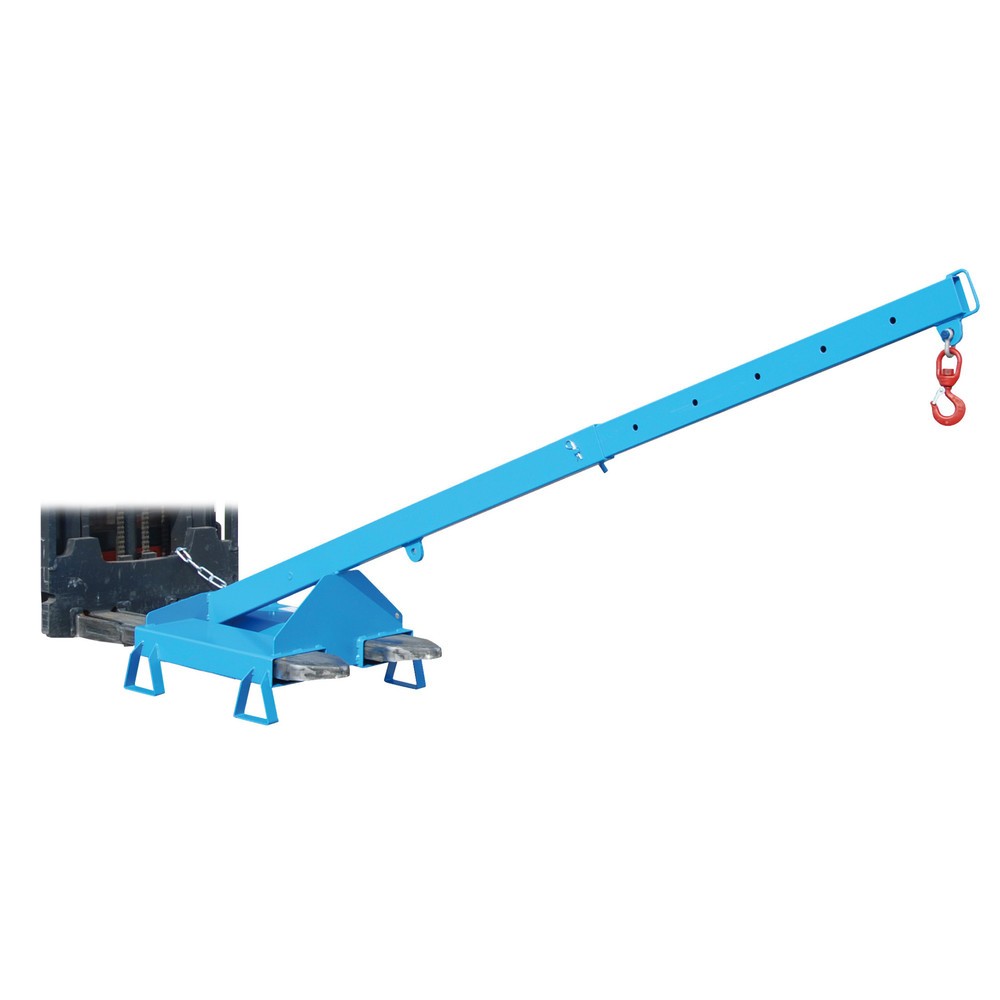 Produktabbildung Nr. 1: Bauer® Bras de charge modèle 3, télescopique, 2 positions de crochet, longueur de base 1 600 mm, capacité de charge 1 000 kg, bleu clair