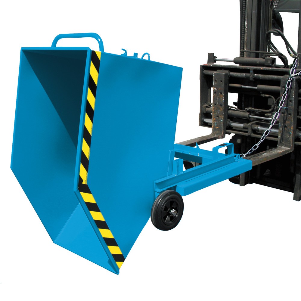 Produktabbildung Nr. 7: Bauer® Chariot-caisse basculant, avec châssis + entrées de fourche, volume 0,4 m³, RAL 5012 bleu clair