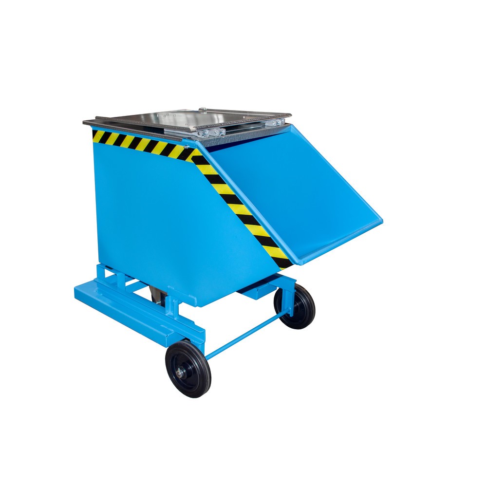 Produktabbildung Nr. 1: Bauer® Chariot-caisse basculant, avec châssis + entrées de fourche, volume 0,4 m³, RAL 5012 bleu clair