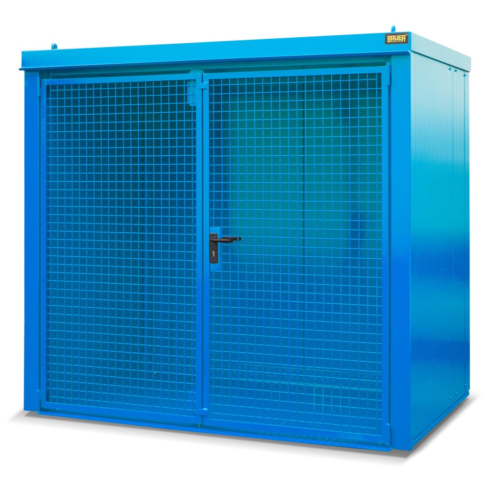 Illustration du produit: Bauer® Conteneur de stockage de bouteilles de gaz GFC-B, ininflammable, pour max. 45 bouteilles, bleu clair