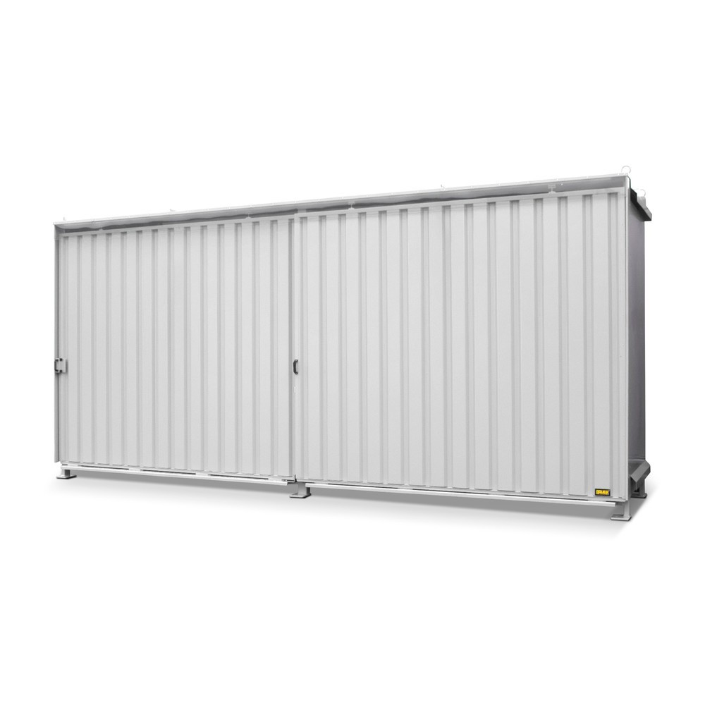 Illustration du produit: Bauer® Conteneur à étagère pour 12x EP / 8x CP3, 2 niveaux, 2 portes coulissantes, rail de guidage, gris blanc