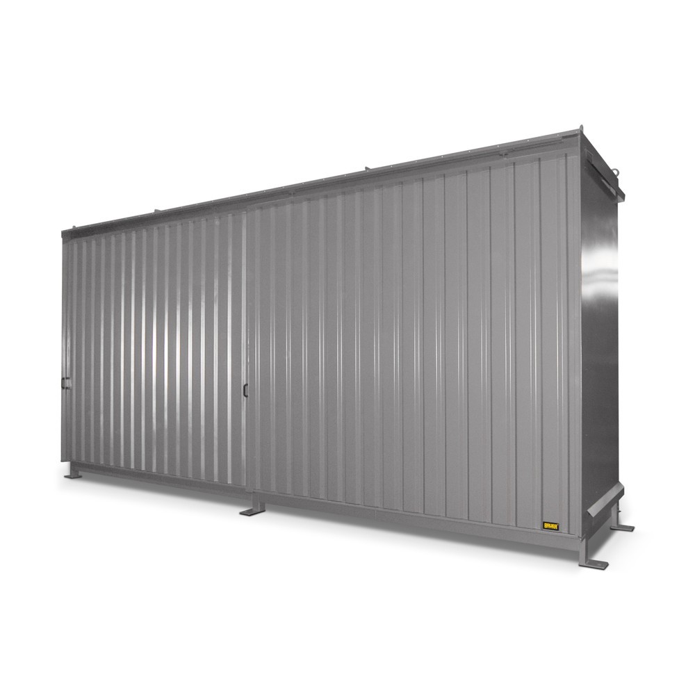 Illustration du produit: Bauer® Conteneur à étagère pour 12x KTC/IBC, 2 niveaux, 2 portes coulissantes, gris souris