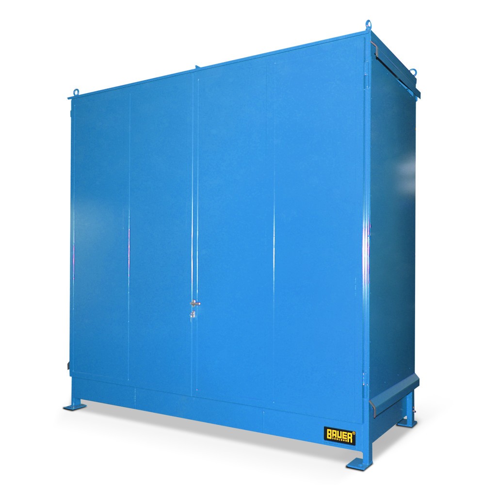 Illustration du produit: Bauer® Conteneur à étagère pour 6x KTC/IBC, 2 niveaux, 2 portes battantes, bleu clair