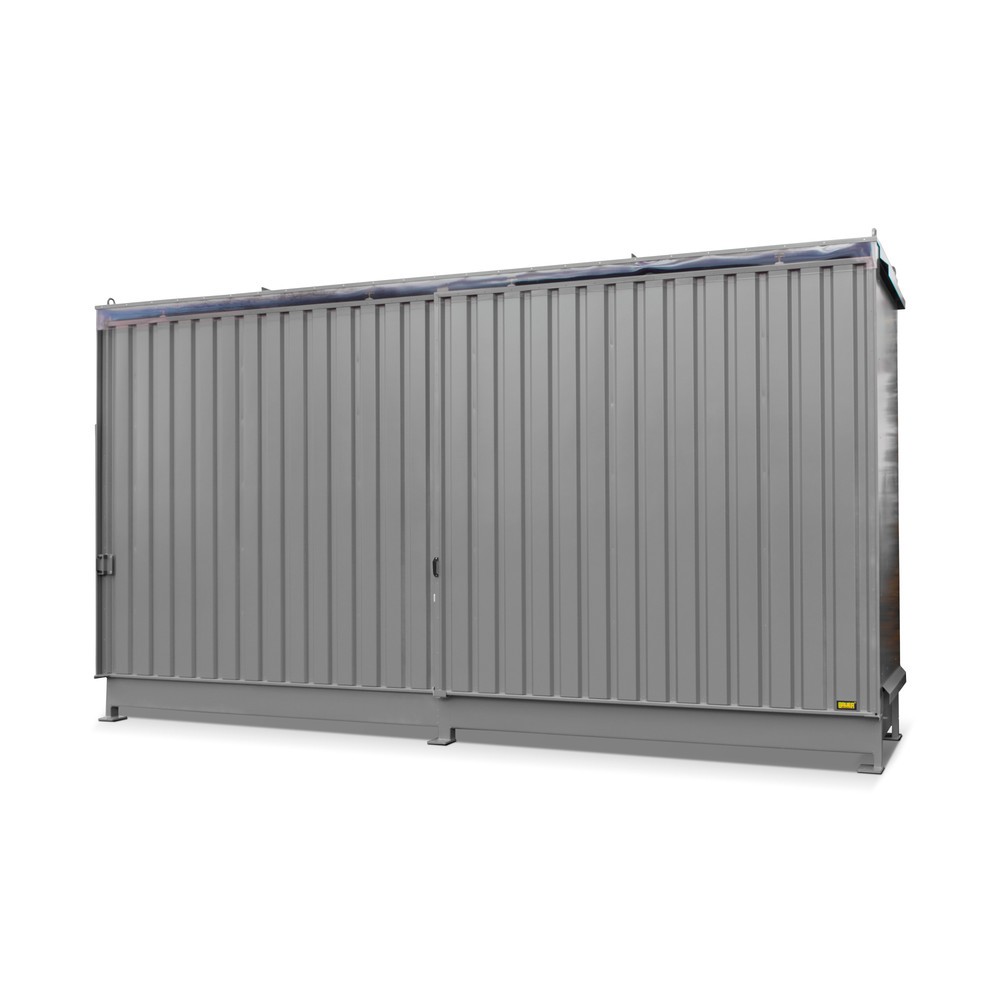 Illustration du produit: Bauer® Conteneur à étagère pour 8x KTC/IBC, 2 niveaux, 2 portes coulissantes, gris souris