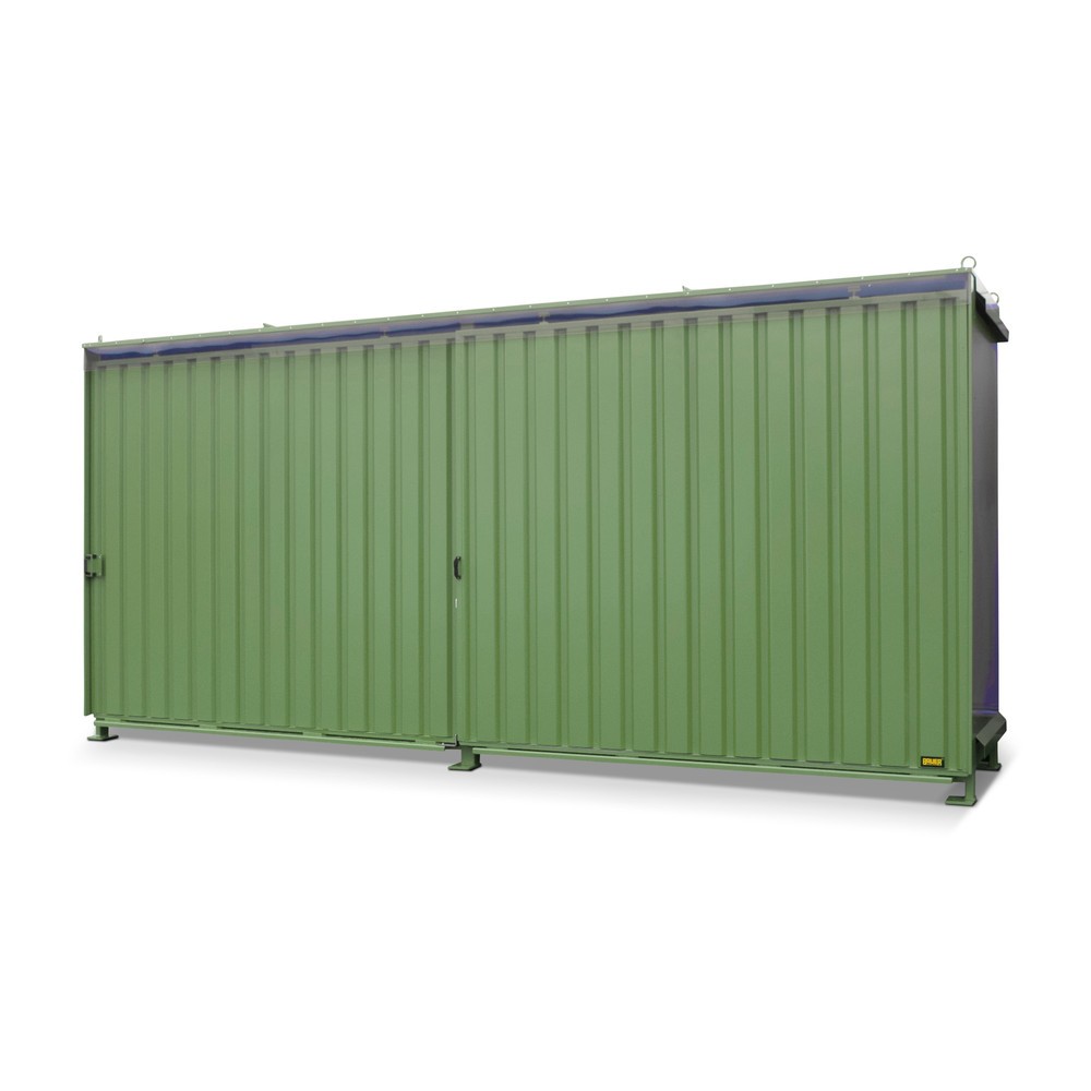 Produktabbildung Nr. 1: Bauer® Conteneur à étagère pour 8x KTC/IBC, 2 niveaux, 2 portes coulissantes, rail de guidage, vert réséda