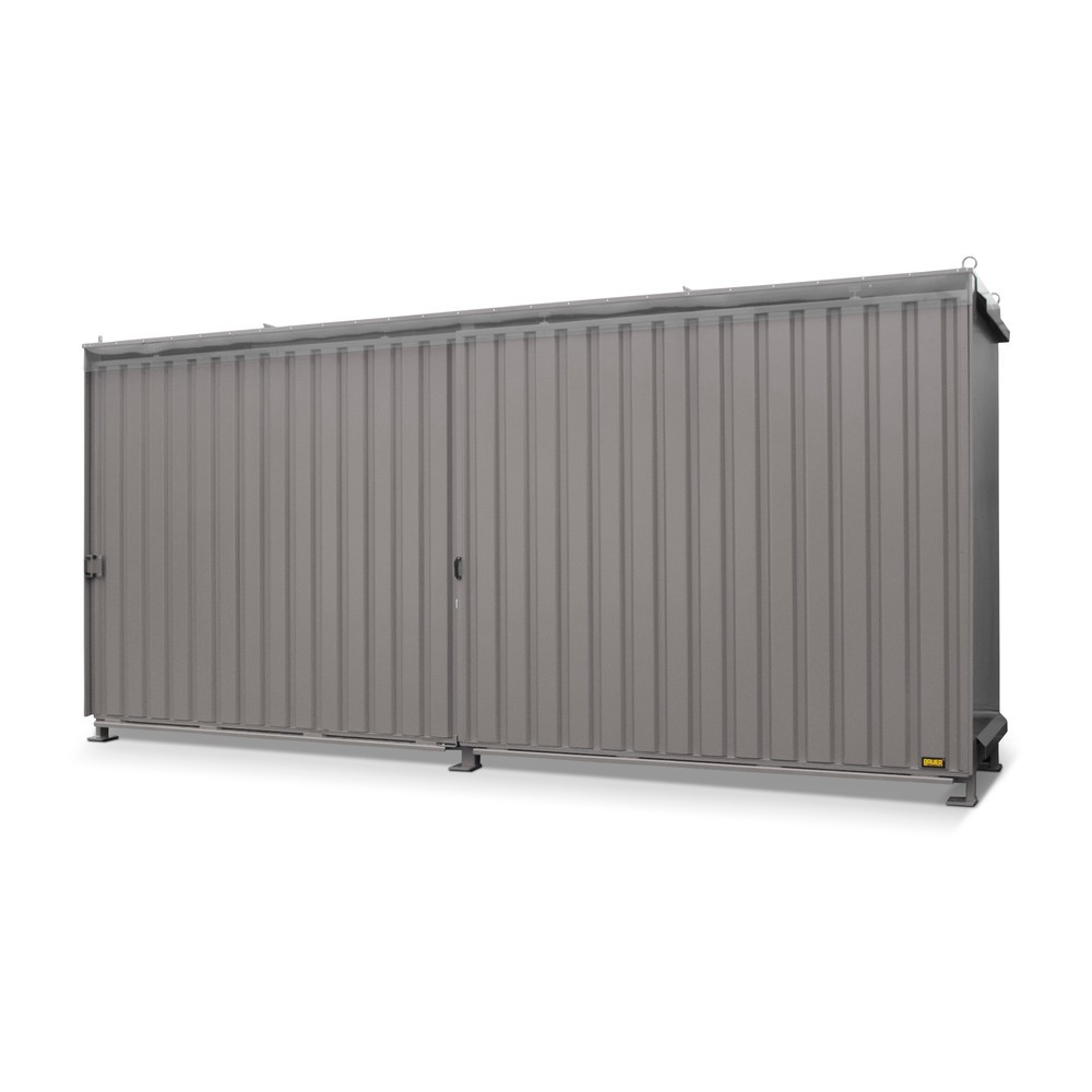 Produktabbildung Nr. 1: Bauer® Conteneur à étagère pour 8x KTC/IBC, 2 niveaux, 2 portes coulissantes, rail de guidage, gris souris