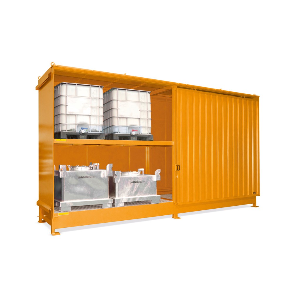 Produktabbildung Nr. 2: Bauer® Conteneur à étagère pour 8x KTC/IBC, 2 niveaux, 2 portes coulissantes, rail de guidage, rouge feu