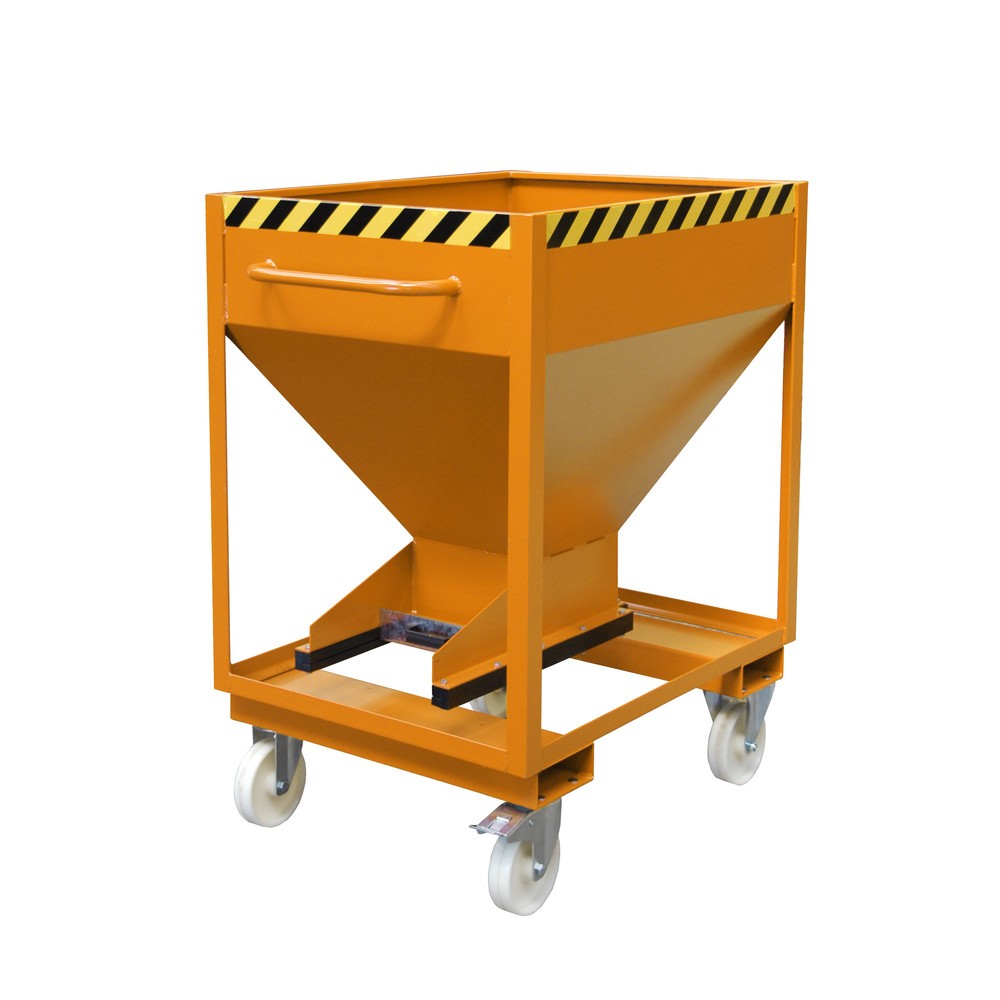 Produktabbildung Nr. 1: Bauer® Silo, avec fermeture coulissante, entrées de fourche + roulettes, peint, volume 0,375 m², RAL 2000 orangé jaune