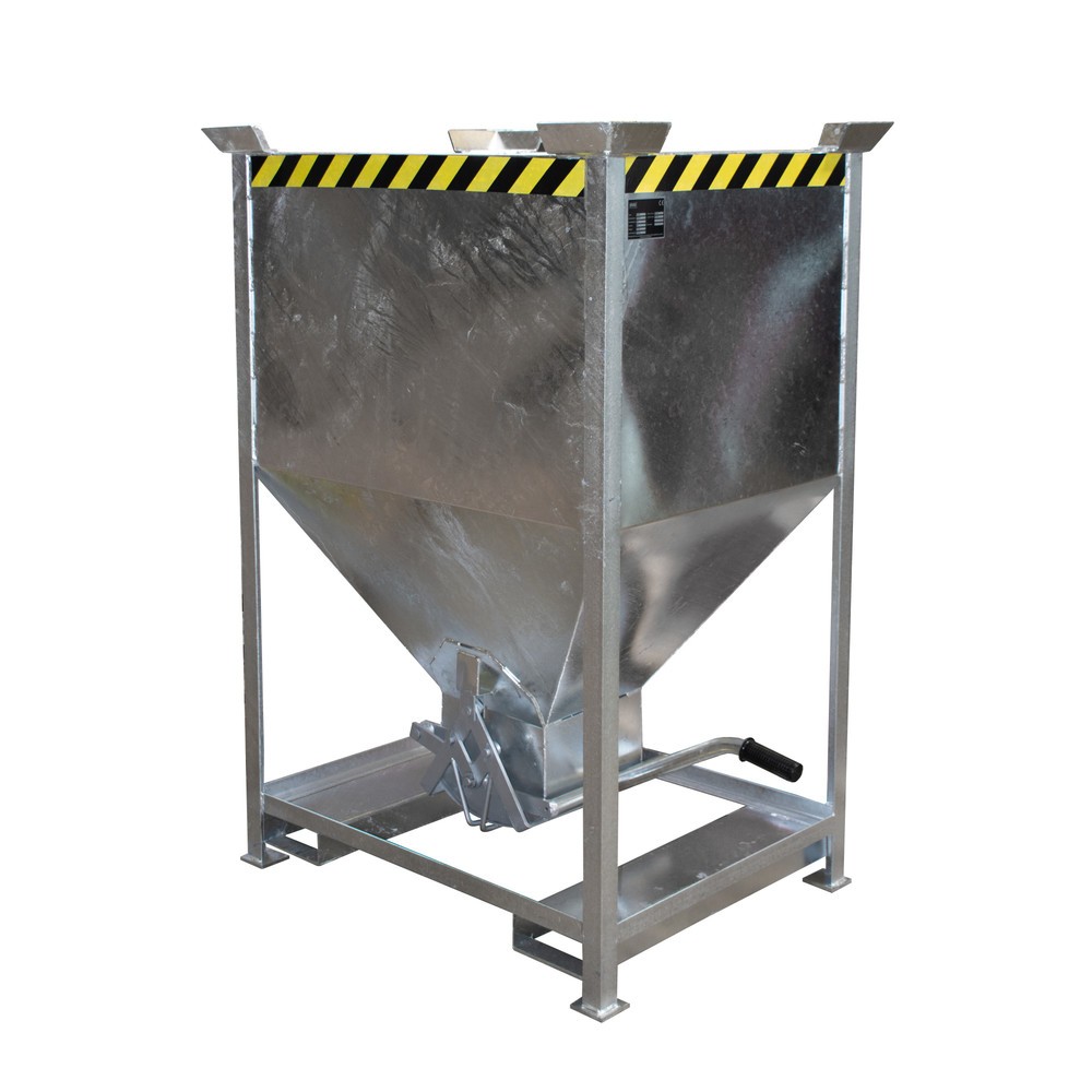 N° de l'image du produit 1 : Bauer® Conteneur silo avec fermeture en ciseaux, entrées de fourche, galvanisé, volume 0,6 m³