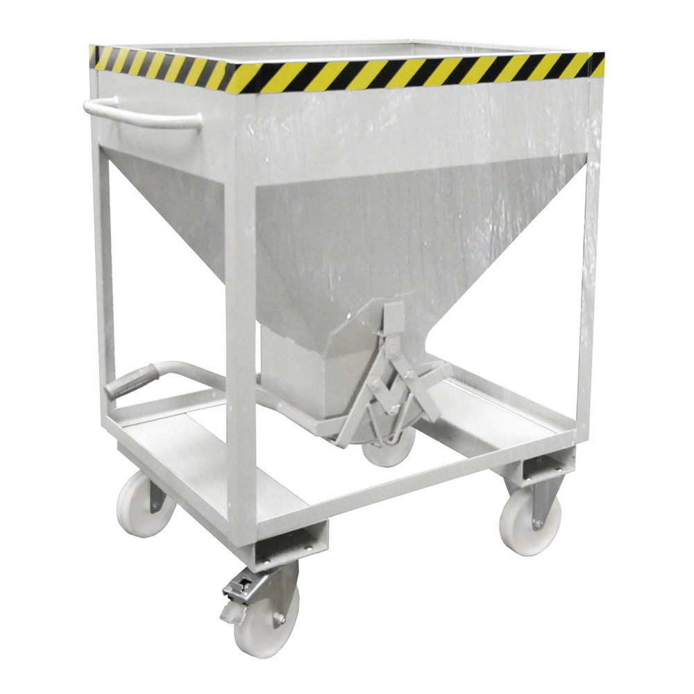 Produktabbildung Nr. 1: Bauer® Conteneur silo avec fermeture en ciseaux, entrées de fourche + roues, galvanisé, volume 0,375 m³