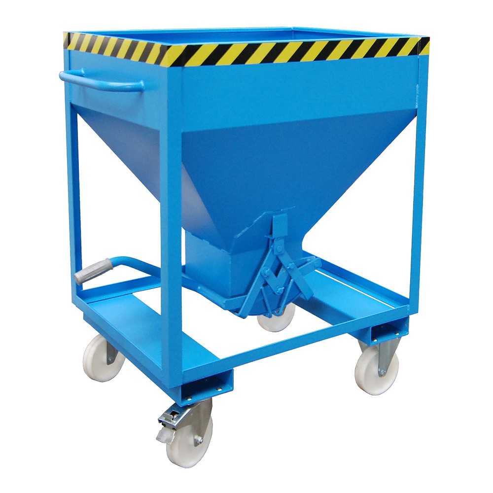Produktabbildung Nr. 1: Bauer® Silo avec fermeture en ciseaux, entrées de fourche + roulettes, peint, volume 0,375 m², RAL 5012 bleu clair