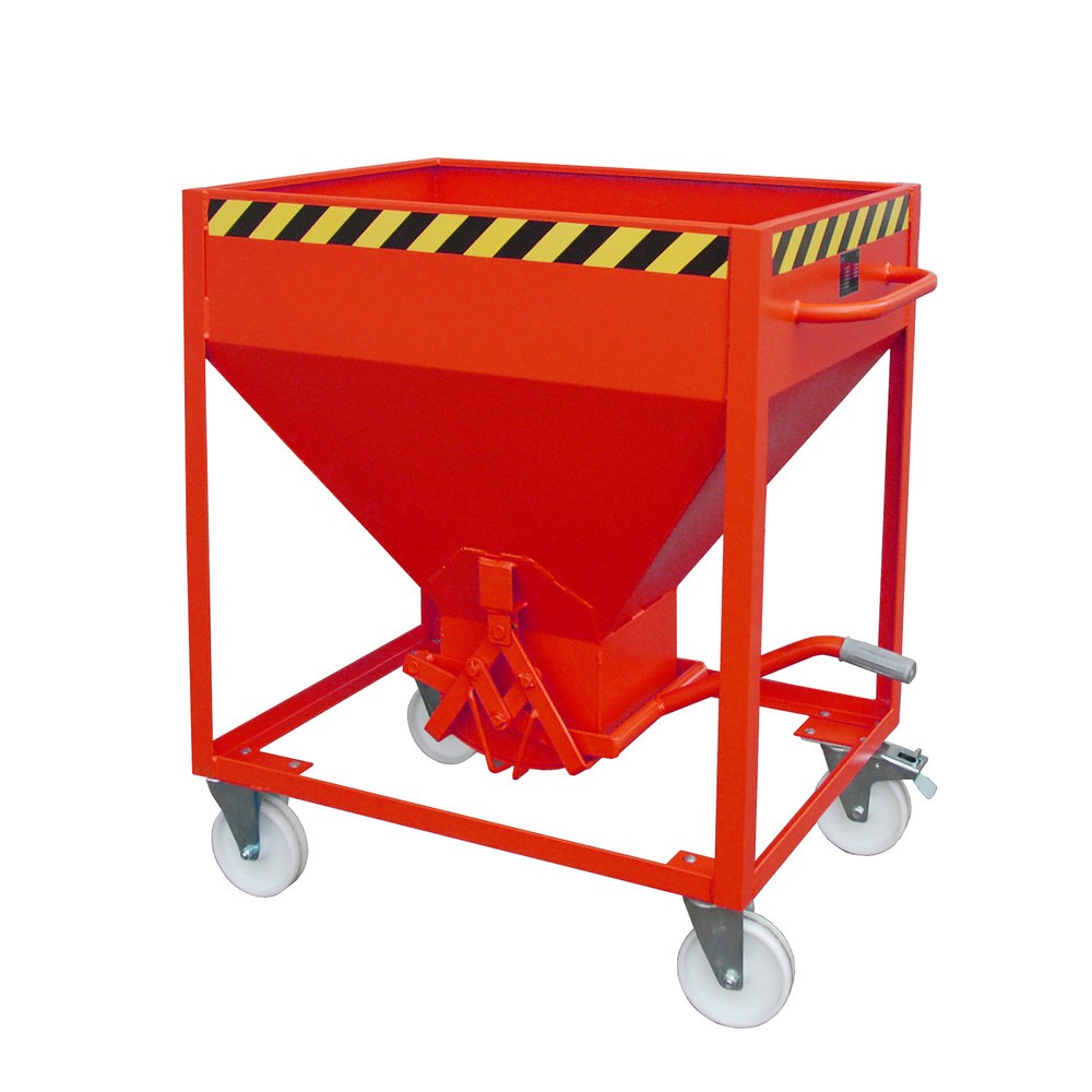 Illustration du produit: Bauer® Silo avec fermeture en ciseaux + roulettes, peint, volume 0,375 m², RAL 3000 rouge feu