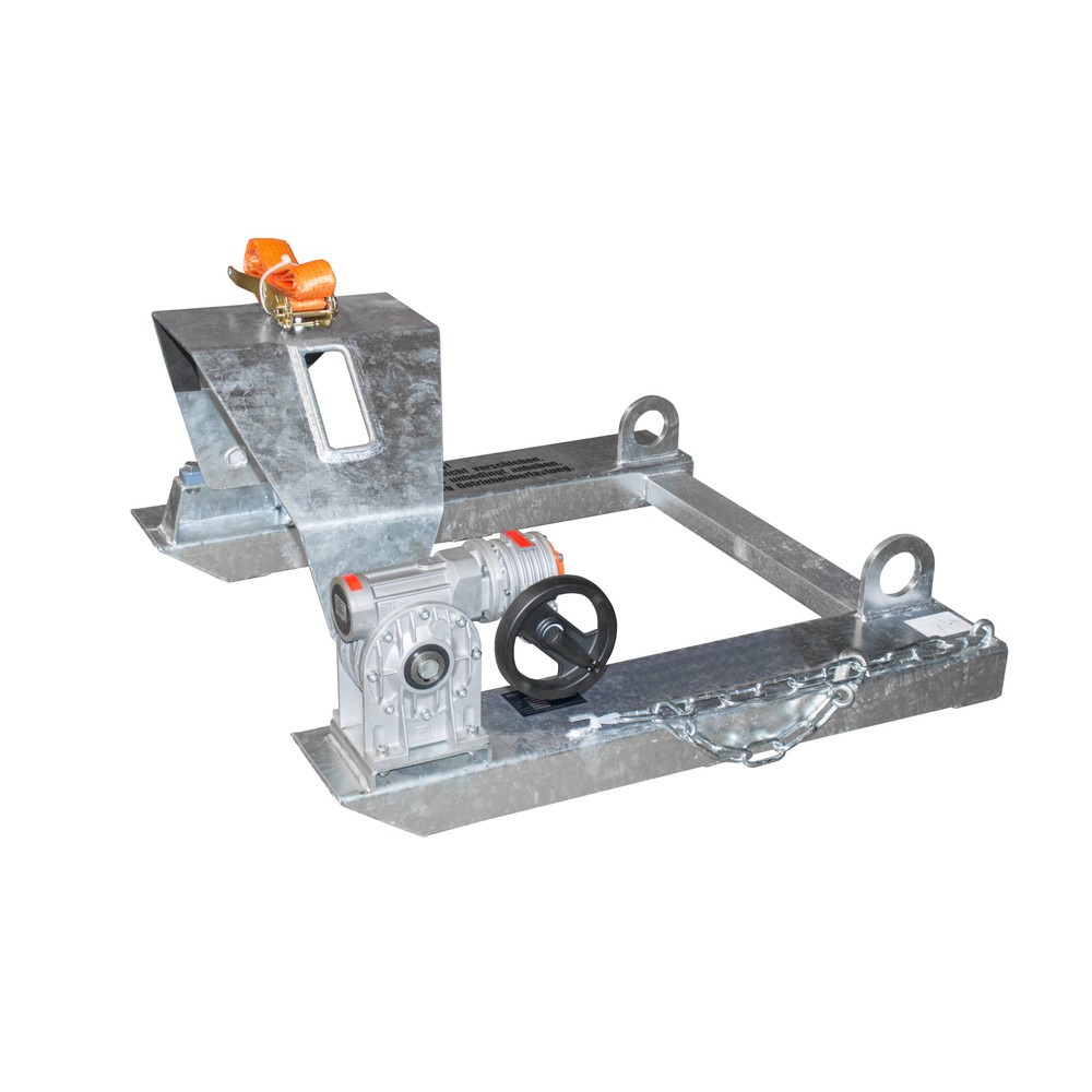 Produktabbildung Nr. 1: Bauer® Dispositif bascule-fût, capacité de charge 300 kg, pour fût de Ø 350-600 mm, manivelle, galvanisé à chaud