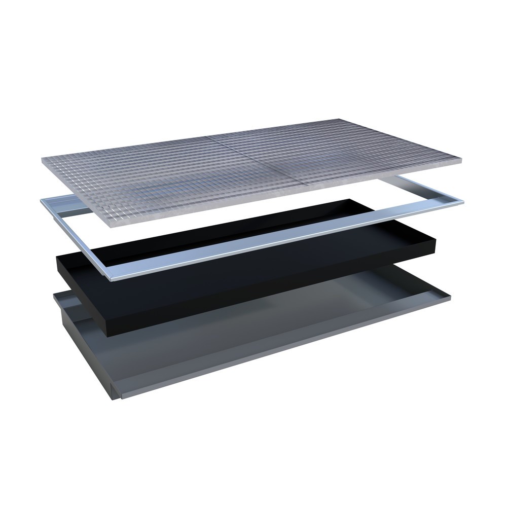 Produktabbildung Nr. 2: Bauer® Einhängewanne mit PE-Einsatz EHW 2200 PE, lackiert, Mausgrau