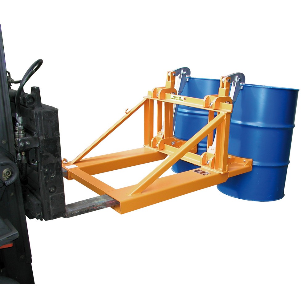 Produktabbildung Nr. 1: Bauer® Fassgreifer, Stahl- und Kunststoff-L-Ringfässer, TK 1.600 kg, RAL 2000 gelborange