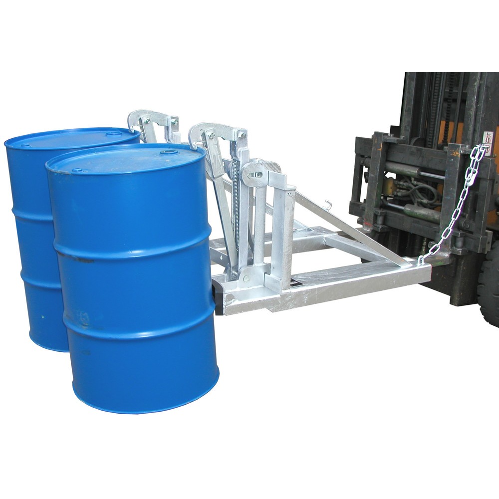 Produktabbildung Nr. 1: Bauer® Fassgreifer, Stahl- und Kunststoff-L-Ringfässer, TK 1.600 kg, feuerverzinkt