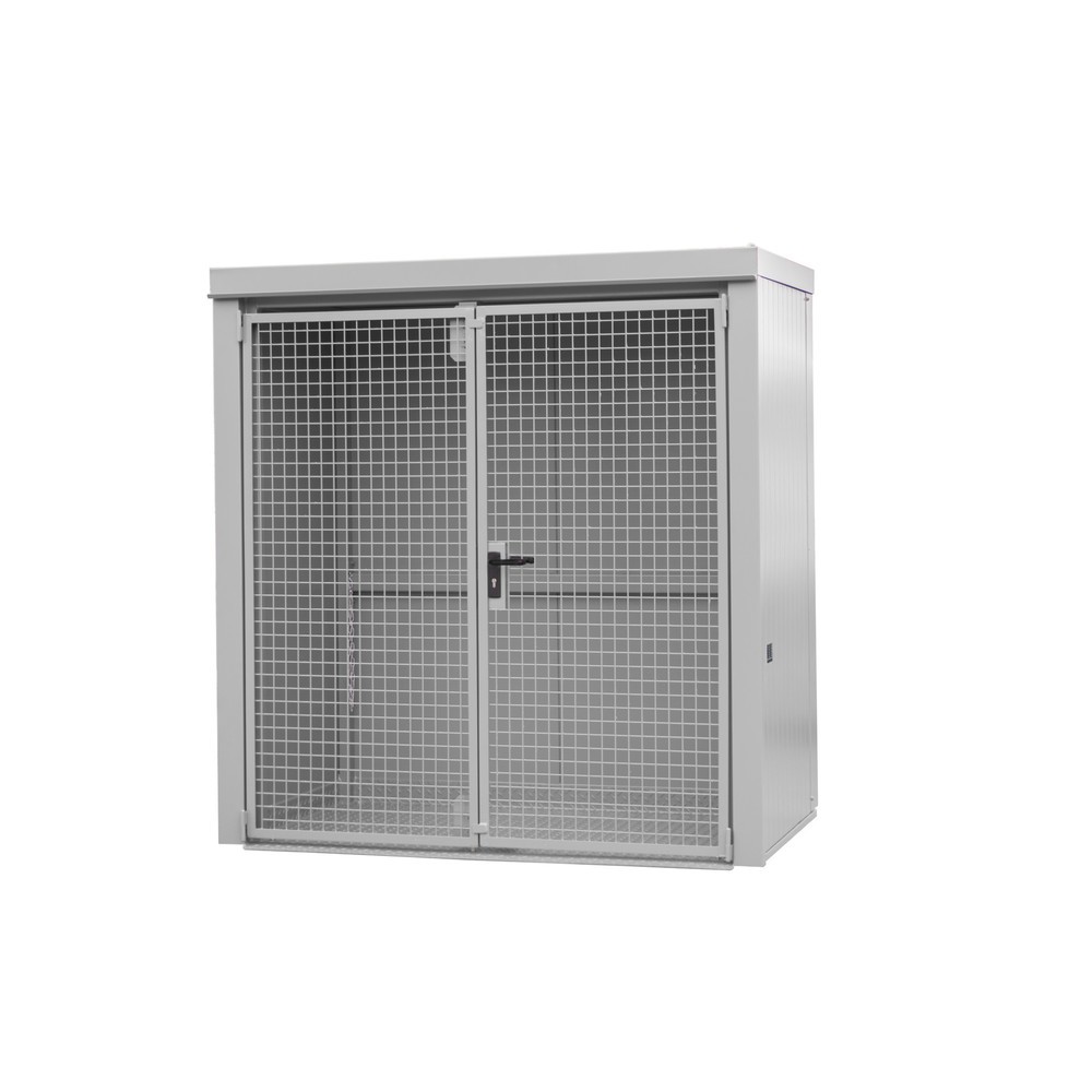 Produktabbildung: Bauer® Gasflaschen-Container GFC-B, feuerbeständig, für max. 28 Flaschen, mausgrau