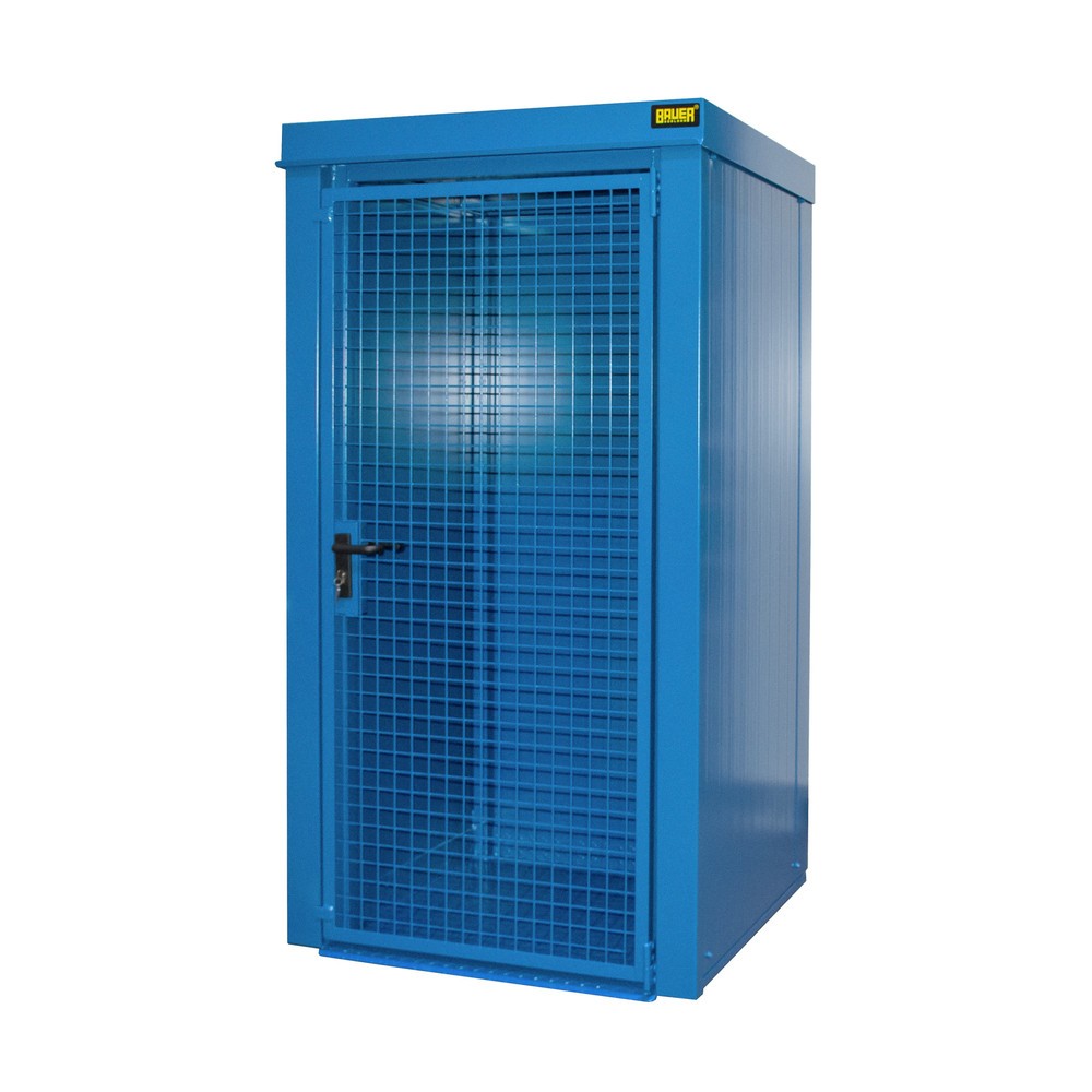 Produktabbildung: Bauer® Gasflaschen-Container GFC-B, feuerbeständig, für max. 9 Flaschen, lichtblau