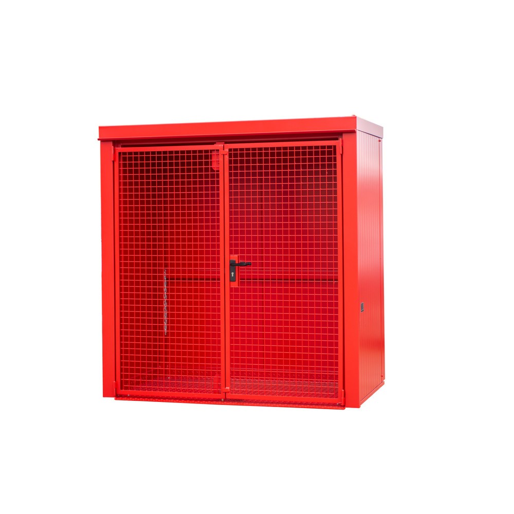 Produktabbildung: Bauer® Gasflaschen-Container GFC-B, feuerbeständig, für max. 28 Flaschen, feuerrot