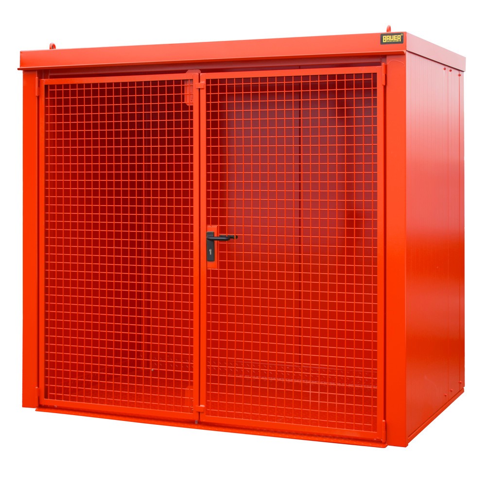 Produktabbildung: Bauer® Gasflaschen-Container GFC-B, feuerbeständig, für max. 45 Flaschen, feuerrot