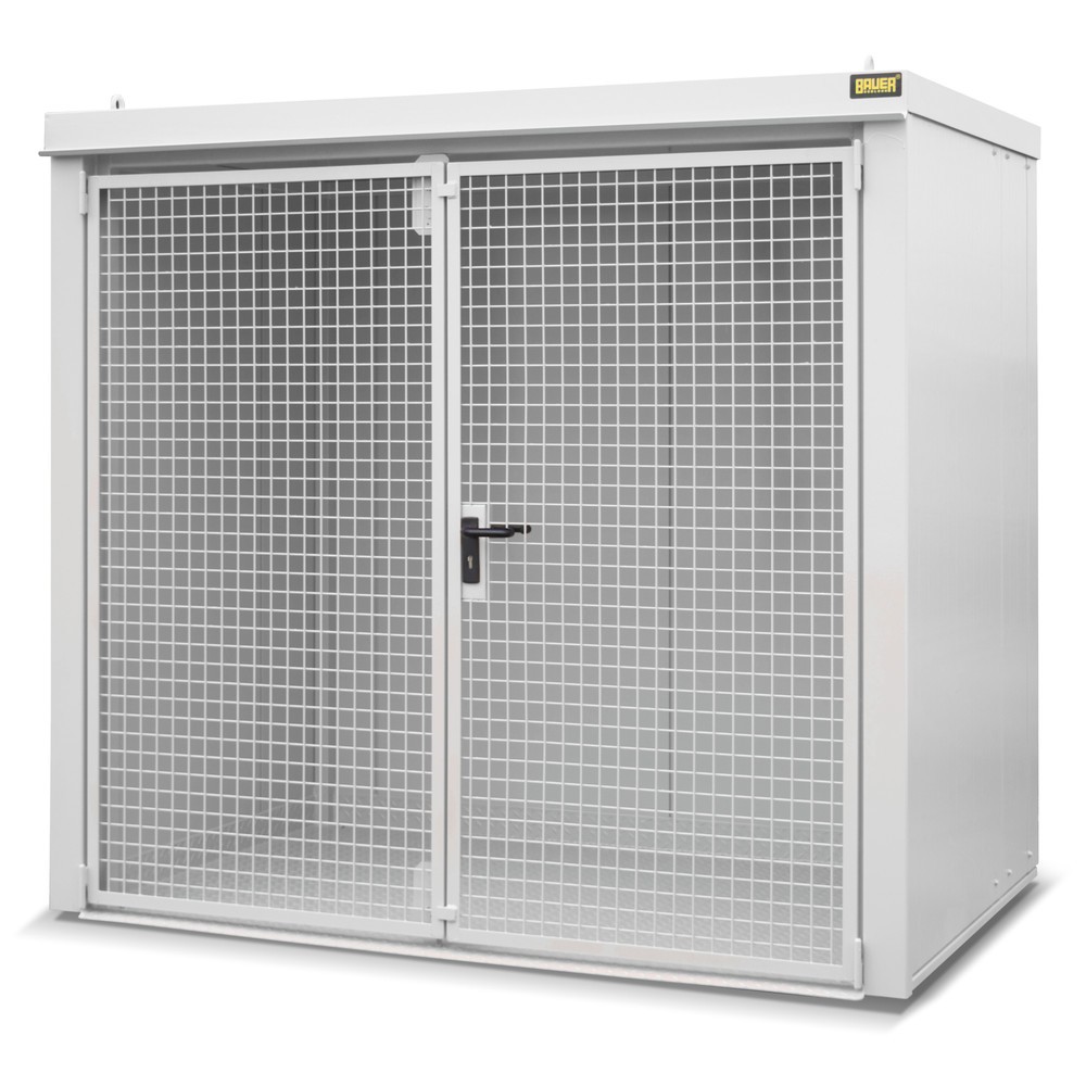 Produktabbildung: Bauer® Gasflaschen-Container GFC-B, feuerbeständig, für max. 45 Flaschen, grauweiss