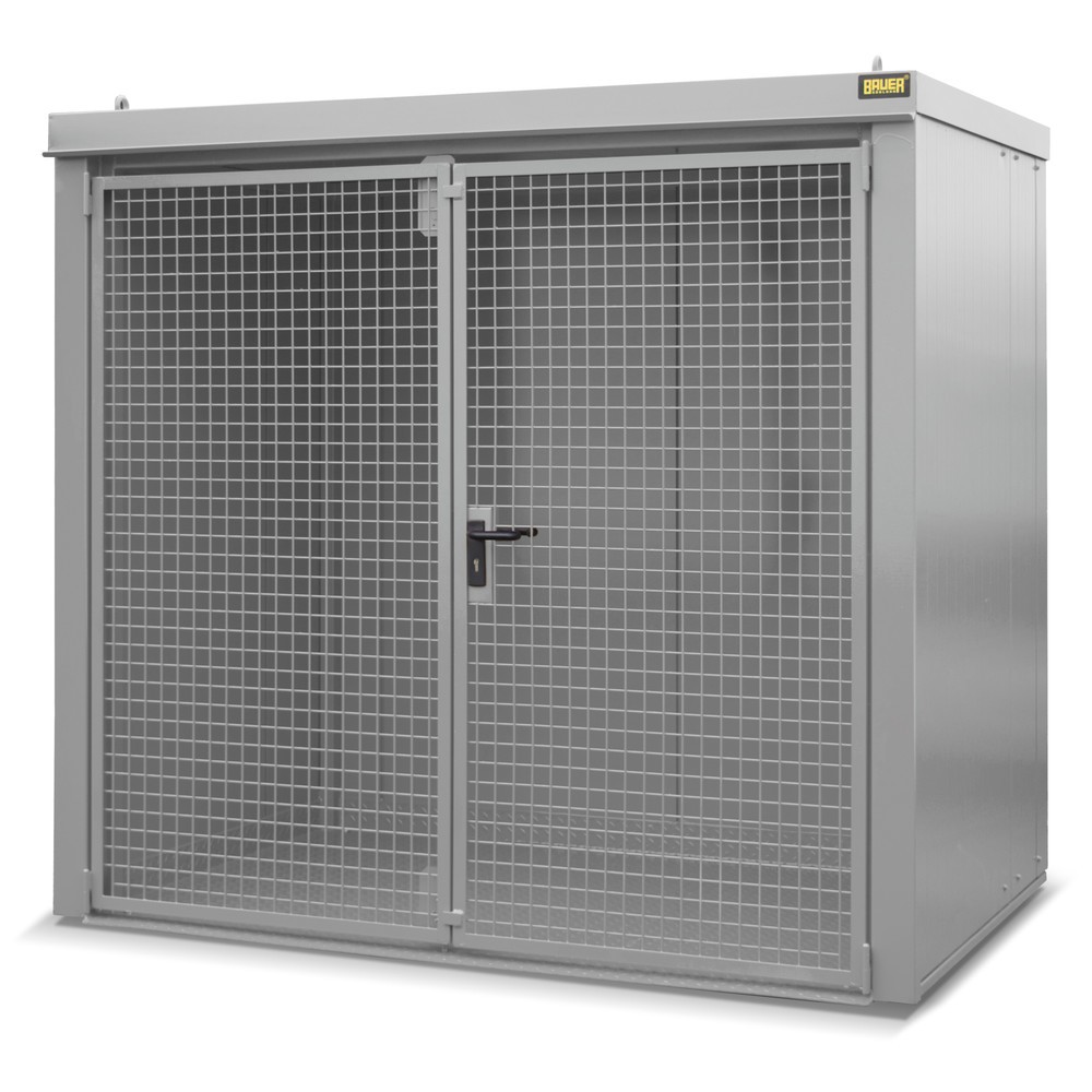 Produktabbildung: Bauer® Gasflaschen-Container GFC-B, feuerbeständig, für max. 45 Flaschen, mausgrau