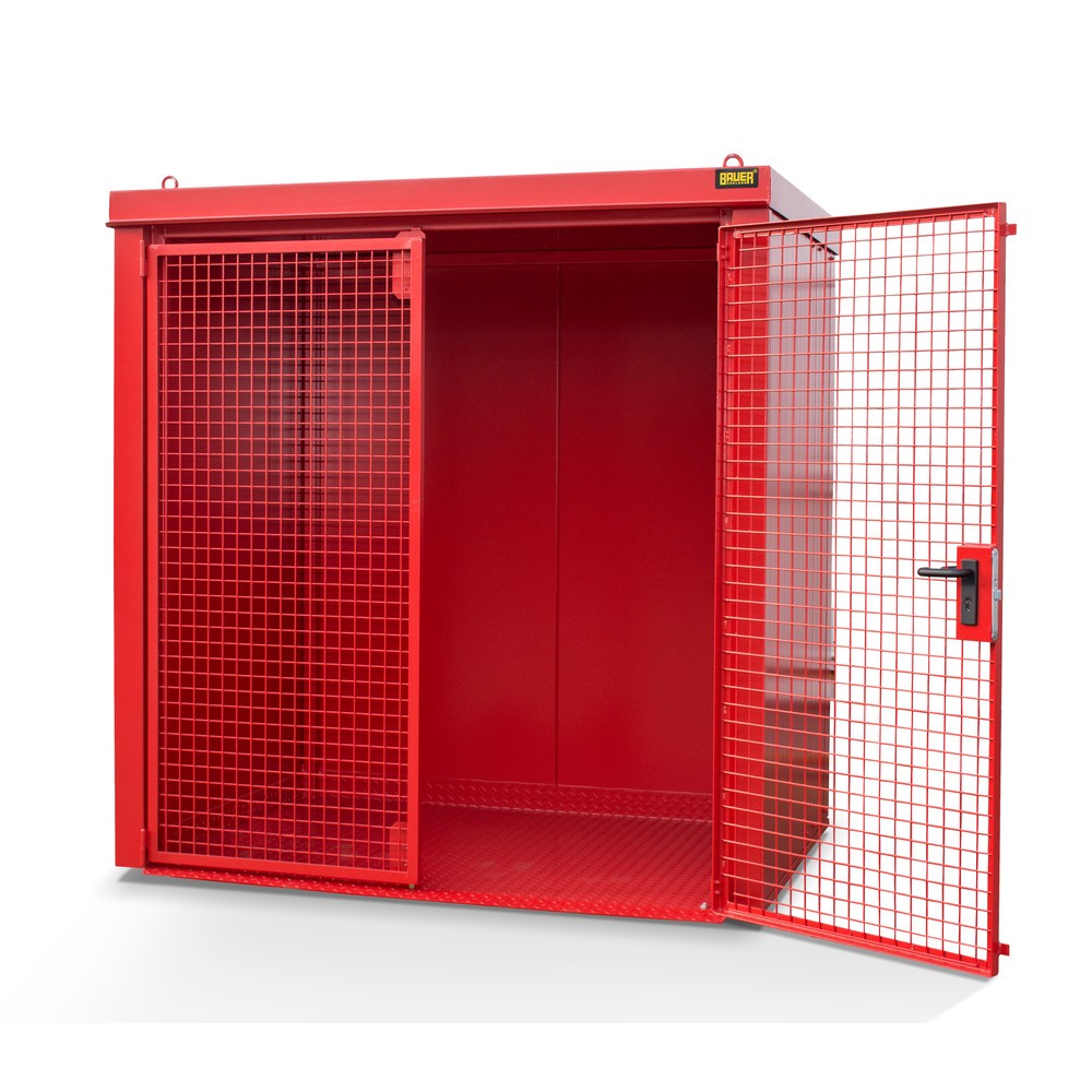 Produktabbildung: Bauer® Gasflaschen-Container GFC-B, feuerbeständig, für max. 35 Flaschen, feuerrot