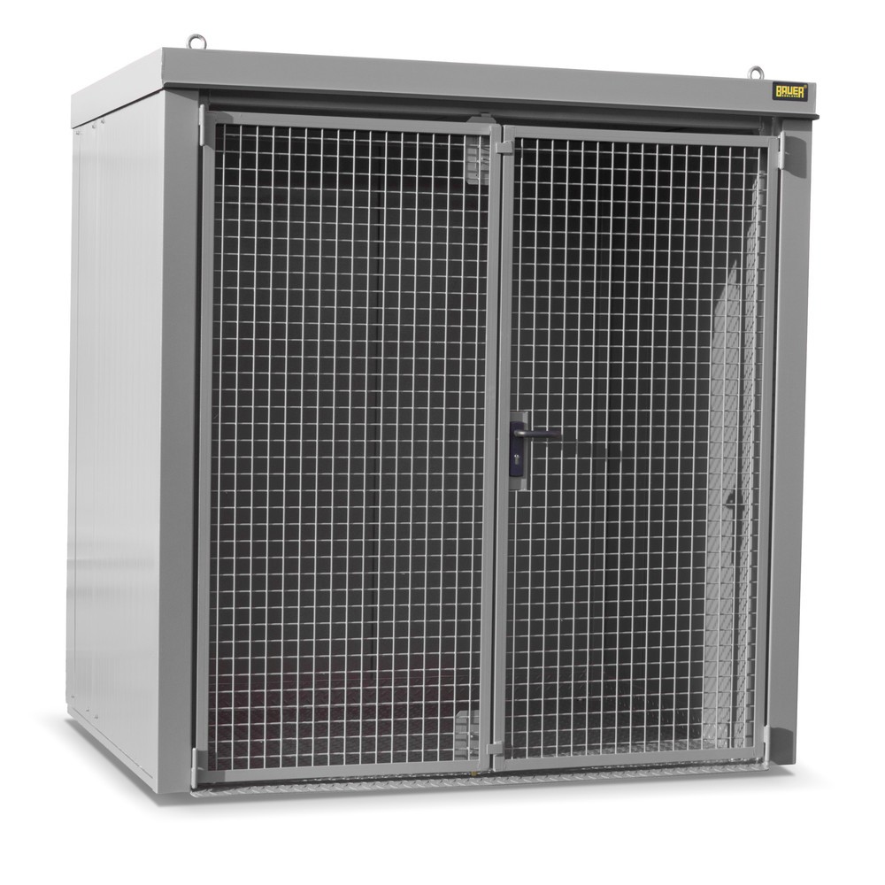 Produktabbildung: Bauer® Gasflaschen-Container GFC-B, feuerbeständig, für max. 35 Flaschen, mausgrau