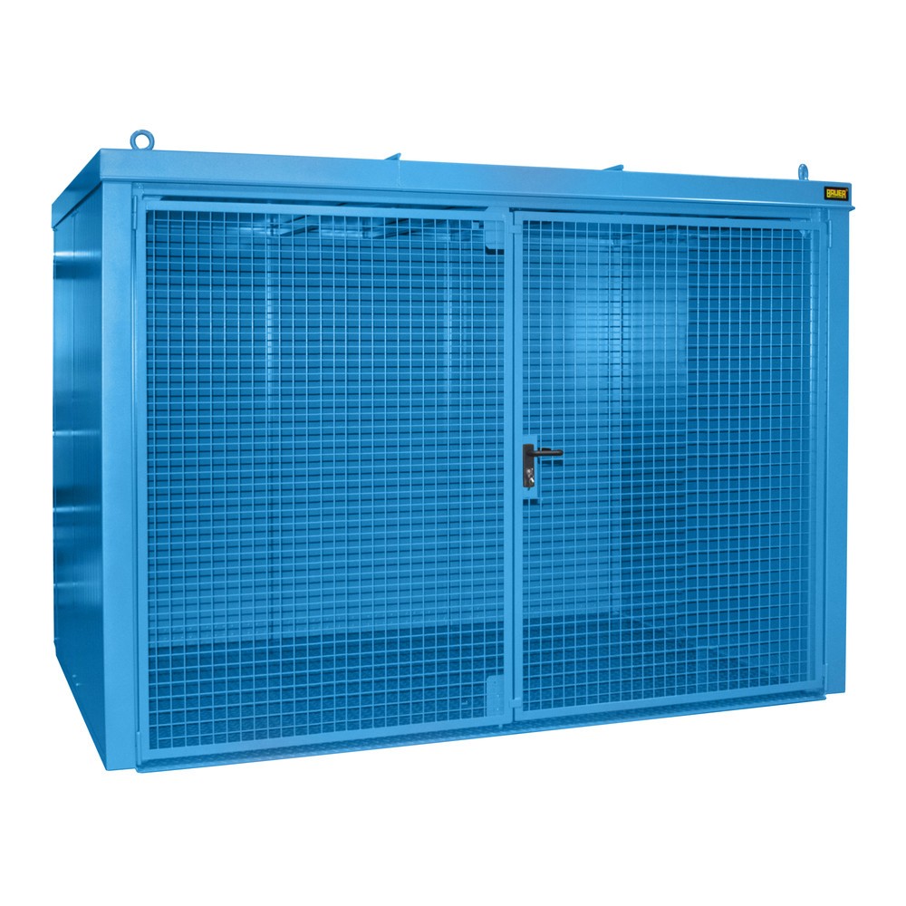 Produktabbildung: Bauer® Gasflaschen-Container GFC-B, feuerbeständig, für max. 60 Flaschen, lichtblau
