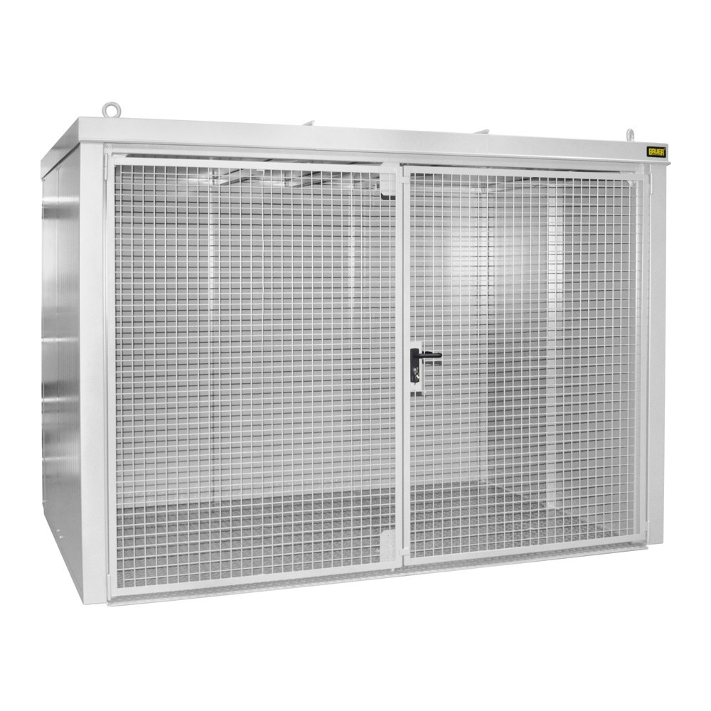 Produktabbildung: Bauer® Gasflaschen-Container GFC-B, feuerbeständig, für max. 96 Flaschen, grauweiss