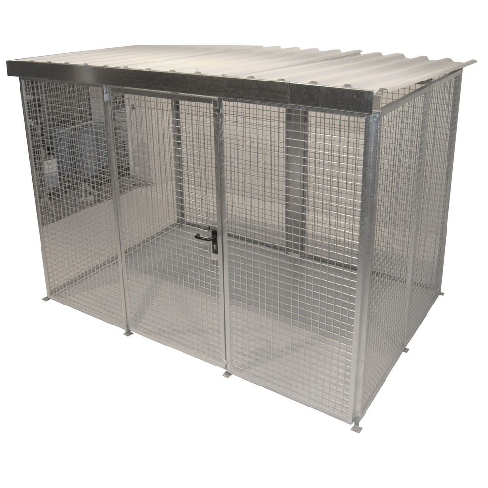 Produktabbildung: Bauer® Gasflaschen-Container, mit Dach, 1-türig, 104 Flaschen