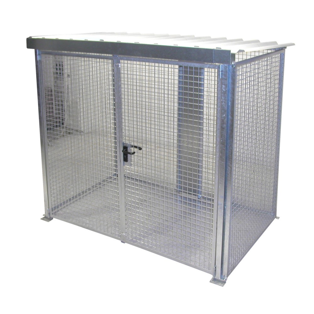 Produktabbildung: Bauer® Gasflaschen-Container, mit Dach, Doppelflügeltür, 60 Flaschen