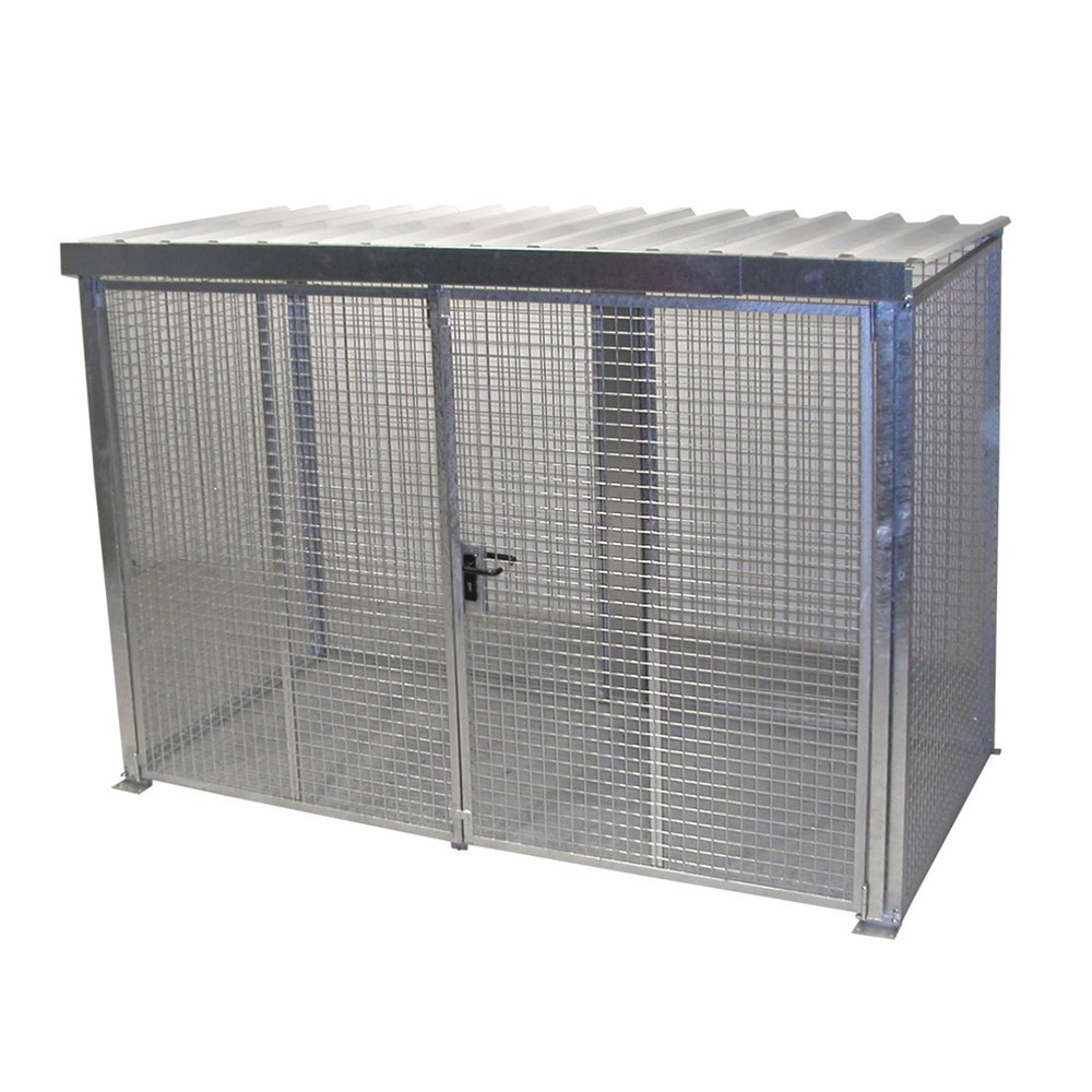 Produktabbildung: Bauer® Gasflaschen-Container, mit Dach, Doppelflügeltür, 78 Flaschen