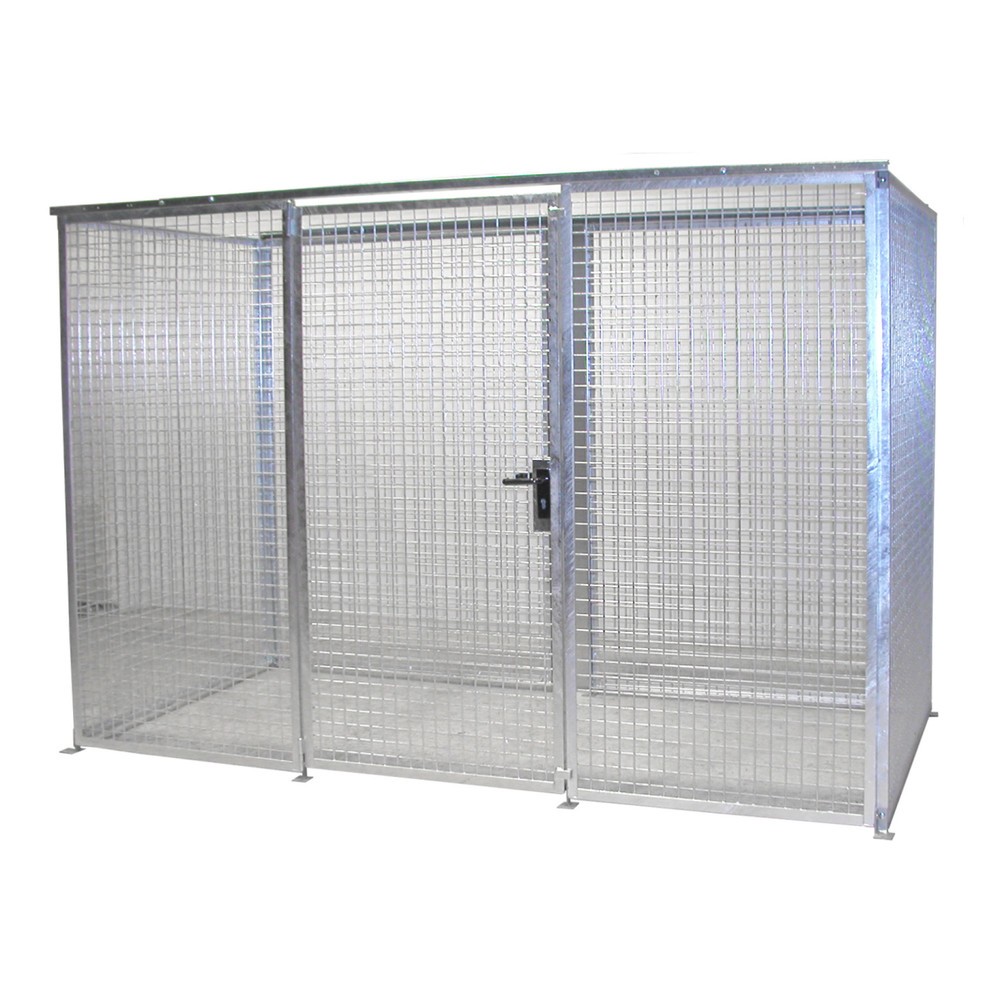 Produktabbildung: Bauer® Gasflaschen-Lagerbox TRGS 510 ohne Dach, 1-türig, 78 Flaschen