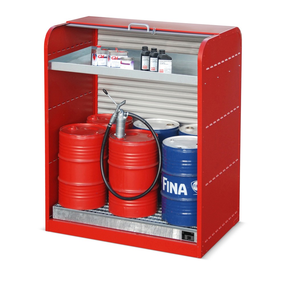 Produktabbildung Nr. 2: Bauer® Armoire à volet roulant pour substances dangereuses RSG3, bac de rétention pour 6 x 60 l et bac pour petits bidons inclus