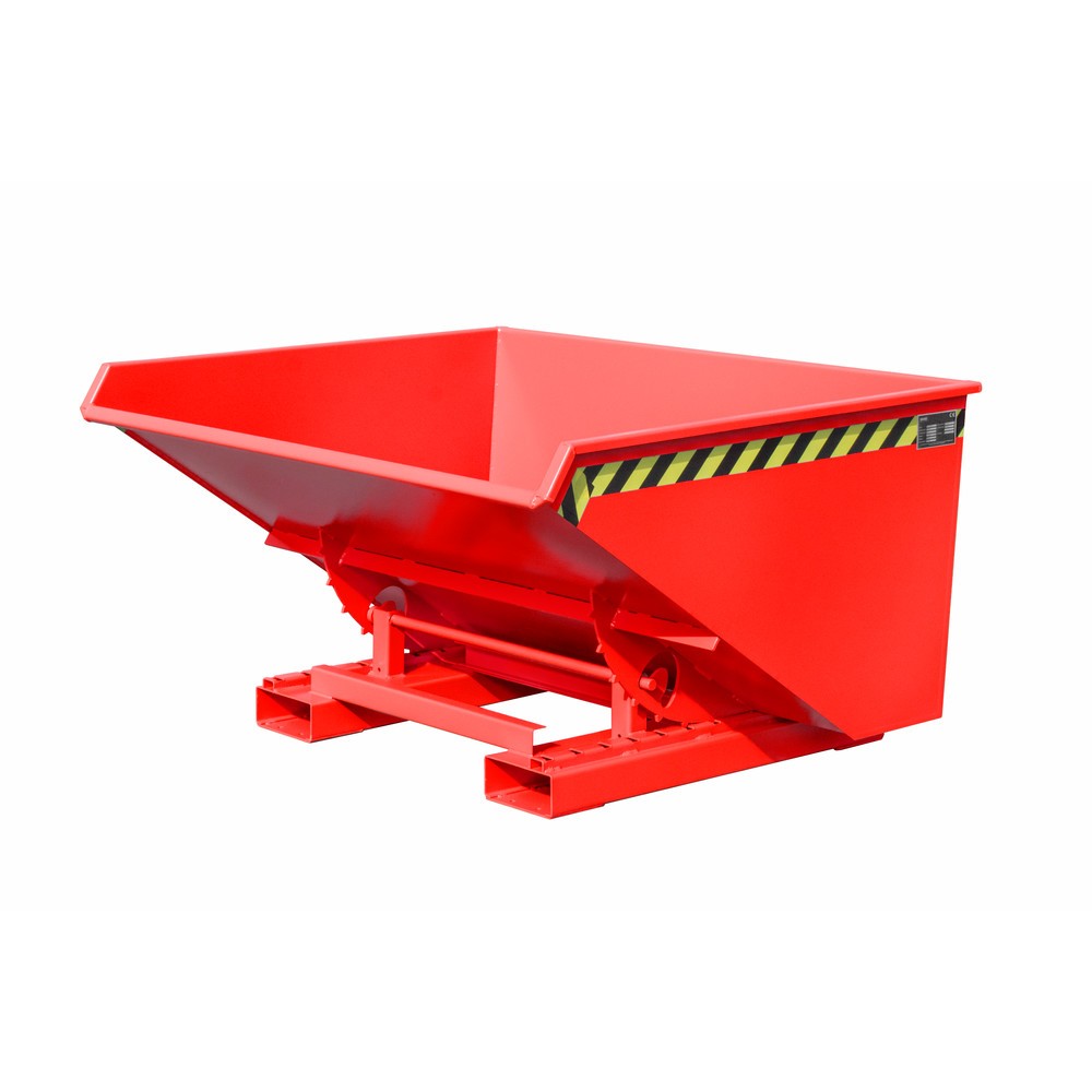 Produktabbildung Nr. 1: Bauer® Kippbehälter mit Abrollmechanik, lackiert, Volumen 2,1 m³, RAL 3000 feuerrot