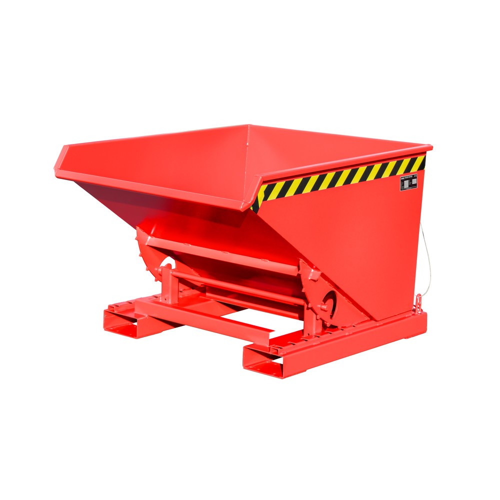 Produktabbildung Nr. 1: Bauer® Kippbehälter mit Abrollmechanik, lackiert, Volumen 0,6 m³, RAL 3000 feuerrot