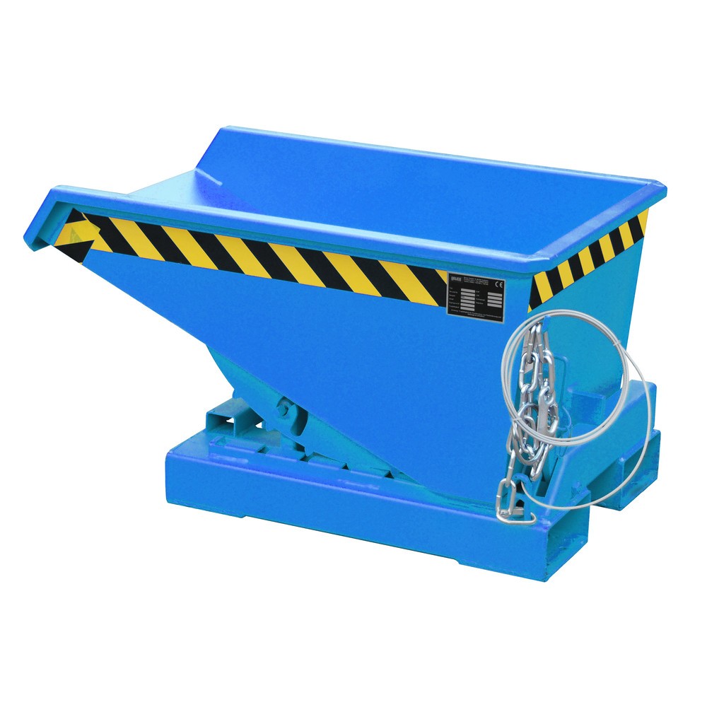 Produktabbildung Nr. 1: Bauer® Kippbehälter mit Abrollmechanik, lackiert, Volumen 0,15 m³, RAL 5012 lichtblau