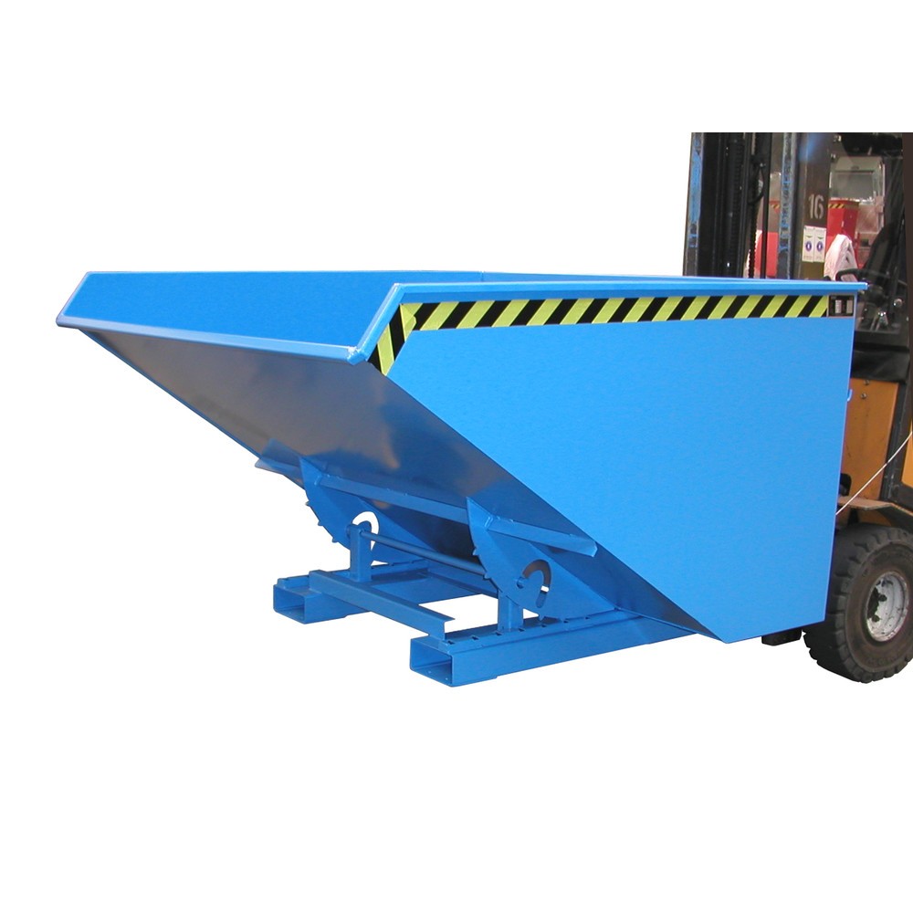 Bauer® Kippbehälter mit Abrollmechanik, lackiert, Volumen 1,2 m³, RAL 5012 lichtblau Produktabbildung: Bauer® Kippbehälter mit Abrollmechanik, lackiert, Volumen 1,2 m³, RAL 5012 lichtblau