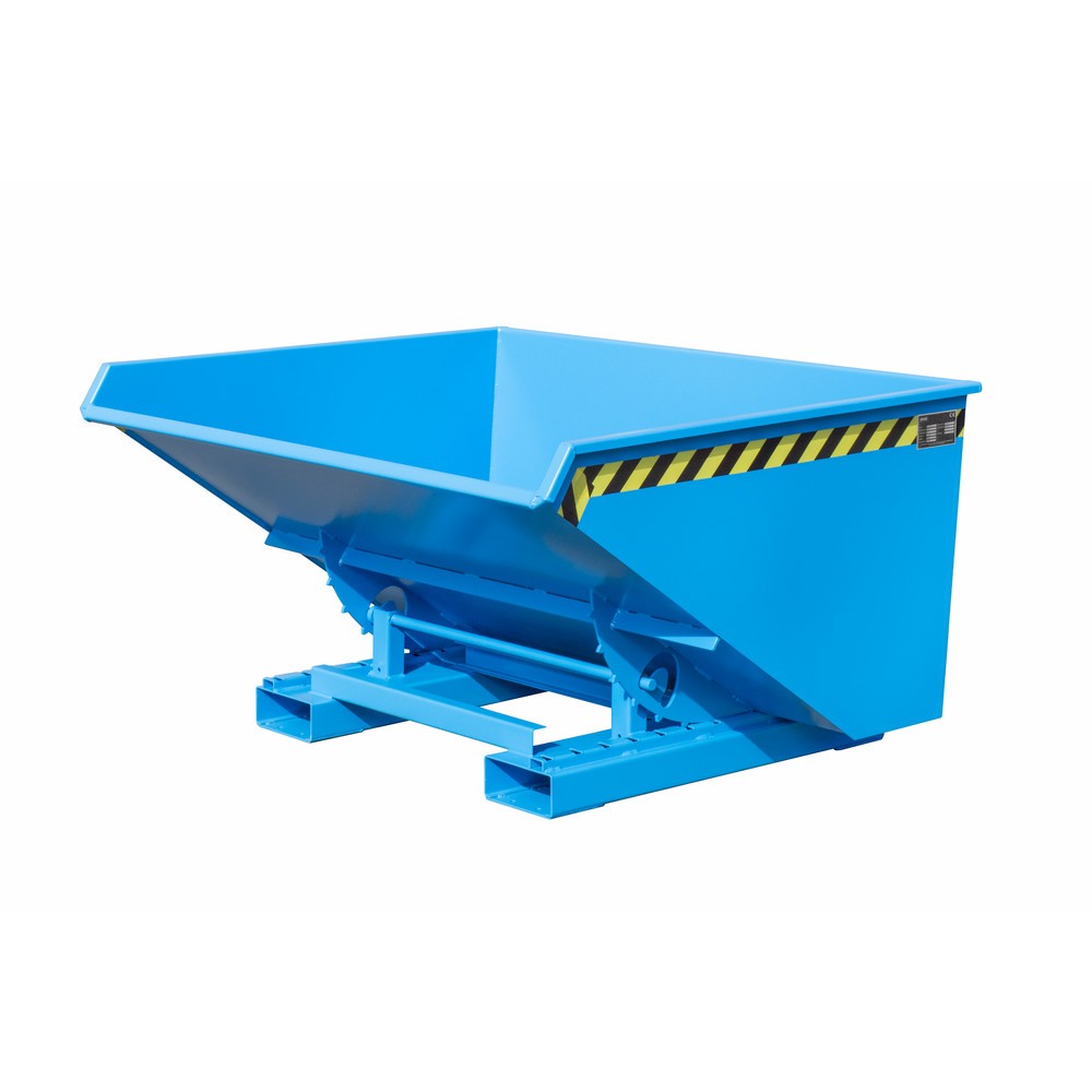 Produktabbildung Nr. 1: Bauer® Kippbehälter mit Abrollmechanik, lackiert, Volumen 0,9 m³, RAL 5012 lichtblau