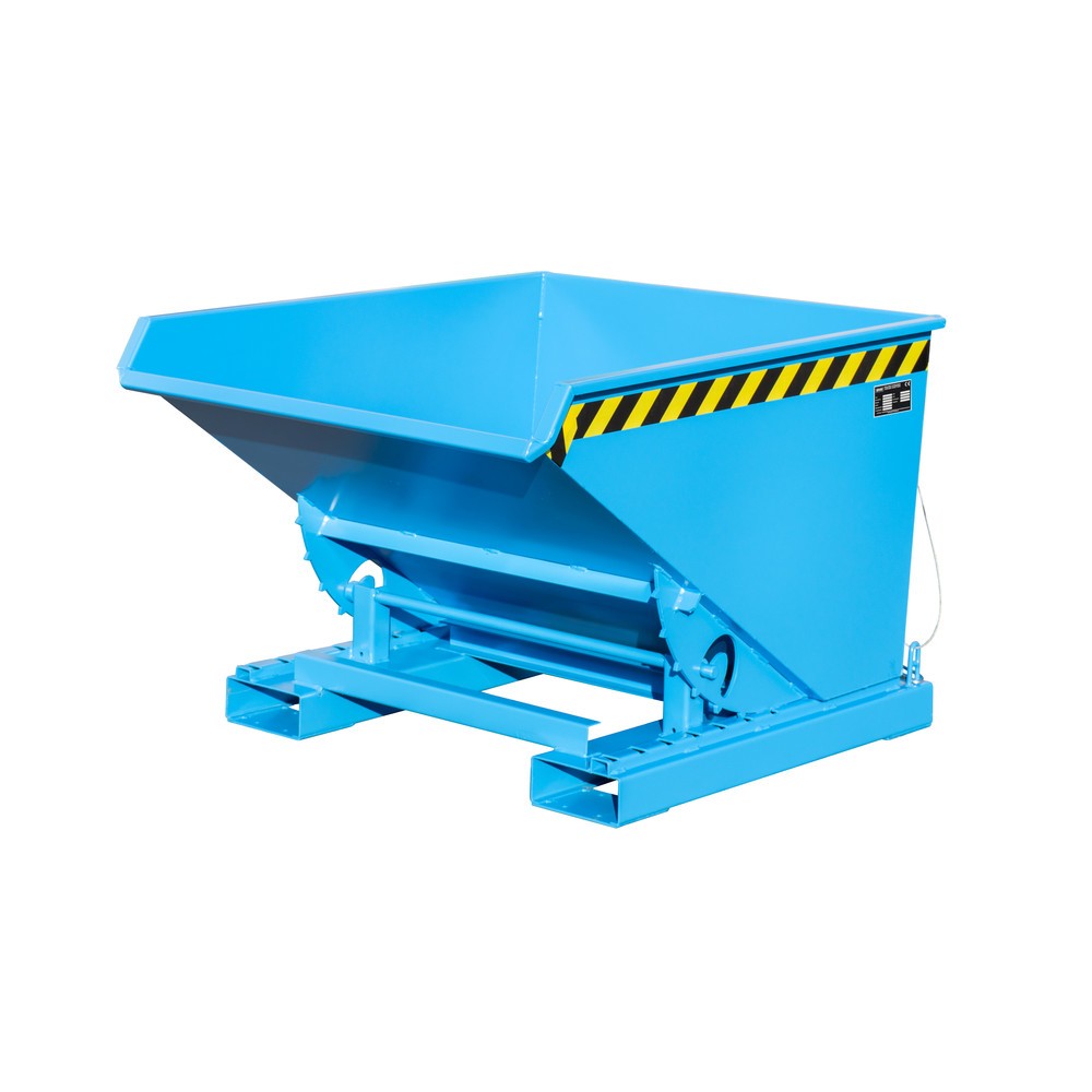 Produktabbildung: Bauer® Kippbehälter mit Abrollmechanik, lackiert, Volumen 0,6 m³, RAL 5012 lichtblau